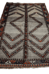 192 x 132 cm Persian Qashqai Tribal Wool Rug Hand-Knotted Beige Colour - Rugoutlet