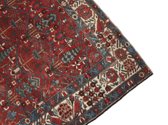 200 x 147 cm Persian Bakhtiar Tribal Wool Rug Hand-Knotted Red Grey Colour - Rugoutlet