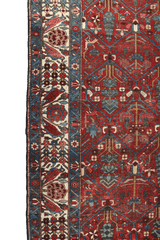 200 x 147 cm Persian Bakhtiar Tribal Wool Rug Hand-Knotted Red Grey Colour - Rugoutlet