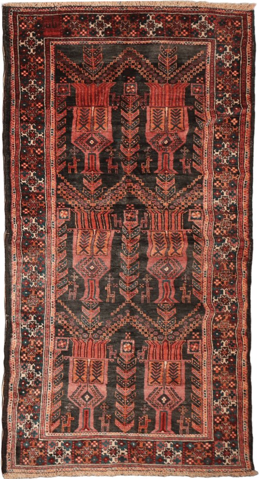 Persian Baluch Tribal Wool Rug 241 x 115 cm (7.91 x 3.77 ft)