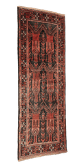 Persian Baluch Tribal Wool Rug 241 x 115 cm (7.91 x 3.77 ft)