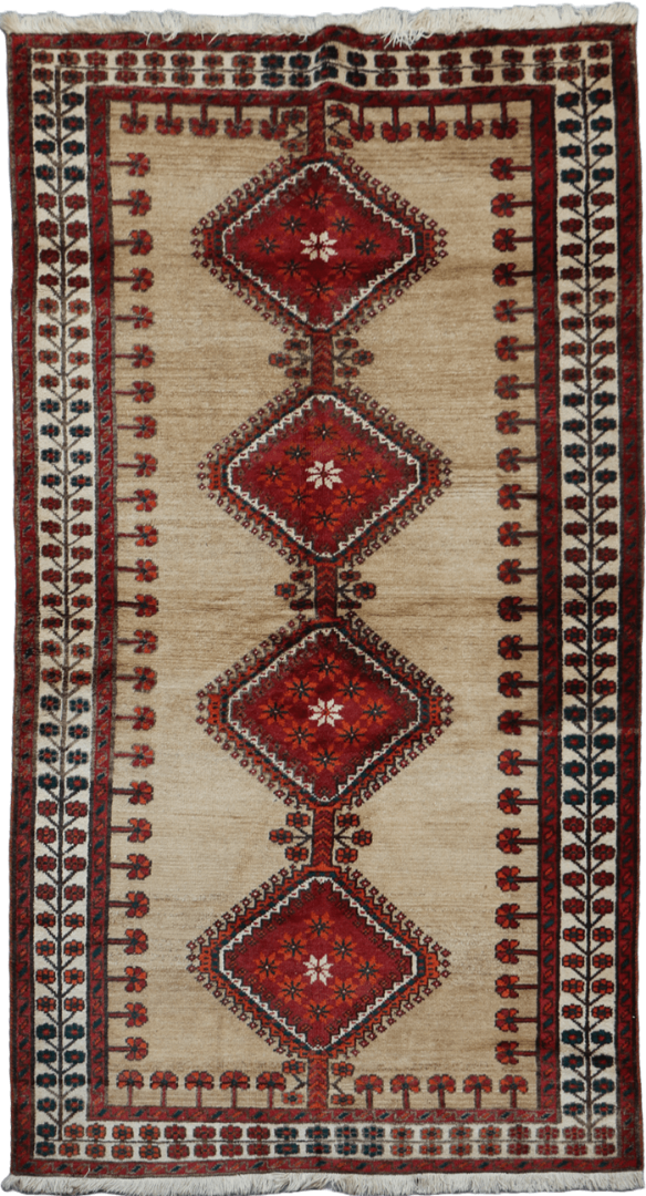 Persian Qashqai Tribal Wool Rug 254 x 138 cm (8.33 x 4.53 ft)