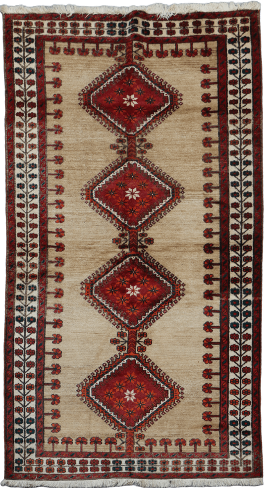 Persian Qashqai Tribal Wool Rug 254 x 138 cm (8.33 x 4.53 ft)