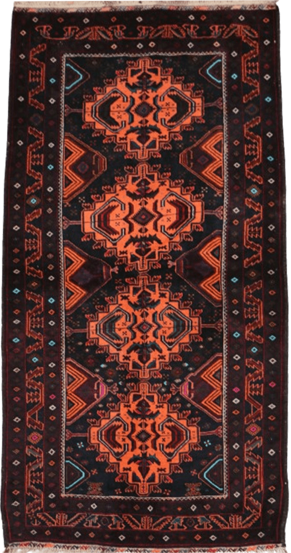 Persian Baluch Tribal Wool Rug 226 x 115 cm (7.41 x 3.77 ft)