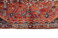 213 x 132 cm Persian Qashqai Tribal Wool Rug Hand-Knotted Multi Colour - Rugoutlet