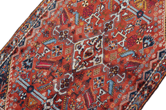 213 x 132 cm Persian Qashqai Tribal Wool Rug Hand-Knotted Multi Colour - Rugoutlet