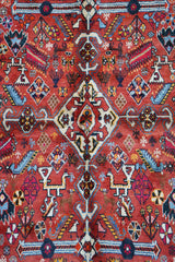 213 x 132 cm Persian Qashqai Tribal Wool Rug Hand-Knotted Multi Colour - Rugoutlet