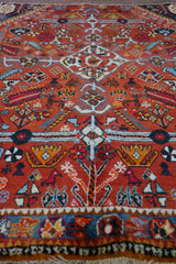 213 x 132 cm Persian Qashqai Tribal Wool Rug Hand-Knotted Multi Colour - Rugoutlet