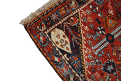 213 x 132 cm Persian Qashqai Tribal Wool Rug Hand-Knotted Multi Colour - Rugoutlet