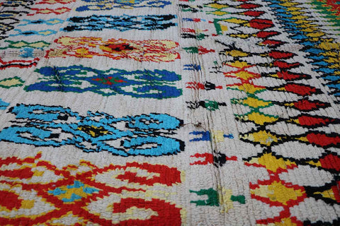 240x165 cm Moroccan Berber Beni Ourain Tribal handmade Wool multicoloured Rug - Rugoutlet