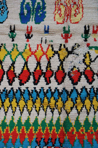 240x165 cm Moroccan Berber Beni Ourain Tribal handmade Wool multicoloured Rug - Rugoutlet