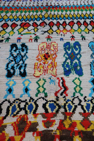 240x165 cm Moroccan Berber Beni Ourain Tribal handmade Wool multicoloured Rug - Rugoutlet