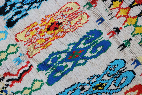240x165 cm Moroccan Berber Beni Ourain Tribal handmade Wool multicoloured Rug - Rugoutlet