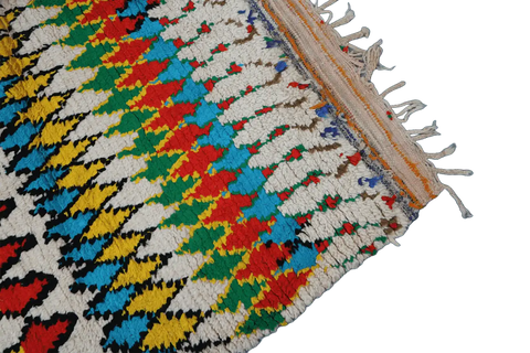 240x165 cm Moroccan Berber Beni Ourain Tribal handmade Wool multicoloured Rug - Rugoutlet