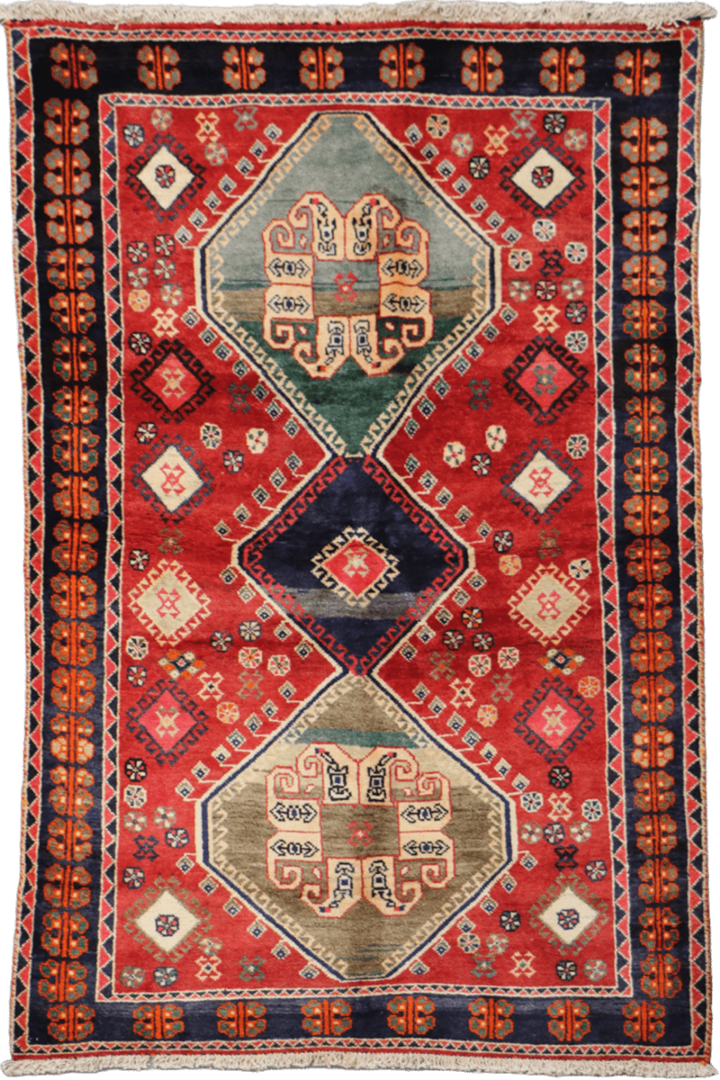 Persian Qashqai Tribal Wool Rug 215 x 126 cm (7.05 x 4.13 ft)