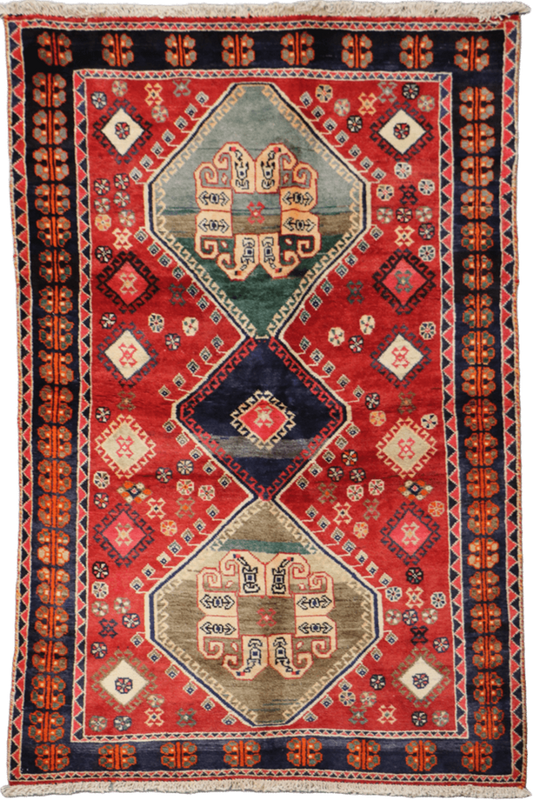 Persian Qashqai Tribal Wool Rug 215 x 126 cm (7.05 x 4.13 ft)