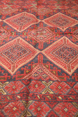 190 x 140 cm Afghan Mushwani Tribal Wool Rug Hand-Knotted Red Colour - Rugoutlet