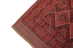 190 x 140 cm Afghan Mushwani Tribal Wool Rug Hand-Knotted Red Colour - Rugoutlet