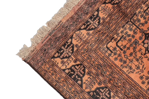 198 x 132 cm Old Afghan Tribal Wool Rug Hand-Knotted Brown Colour - Rugoutlet