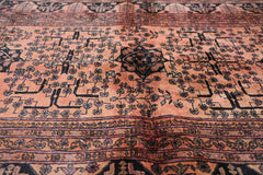 198 x 132 cm Old Afghan Tribal Wool Rug Hand-Knotted Brown Colour - Rugoutlet