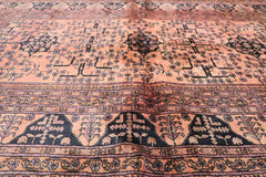 198 x 132 cm Old Afghan Tribal Wool Rug Hand-Knotted Brown Colour - Rugoutlet