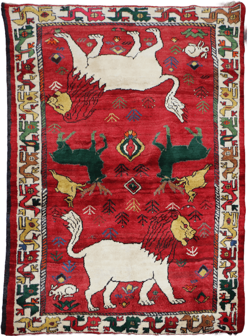 Persian Qashqai Tribal Wool Rug 218 x 135 cm (7.15 x 4.43 ft)