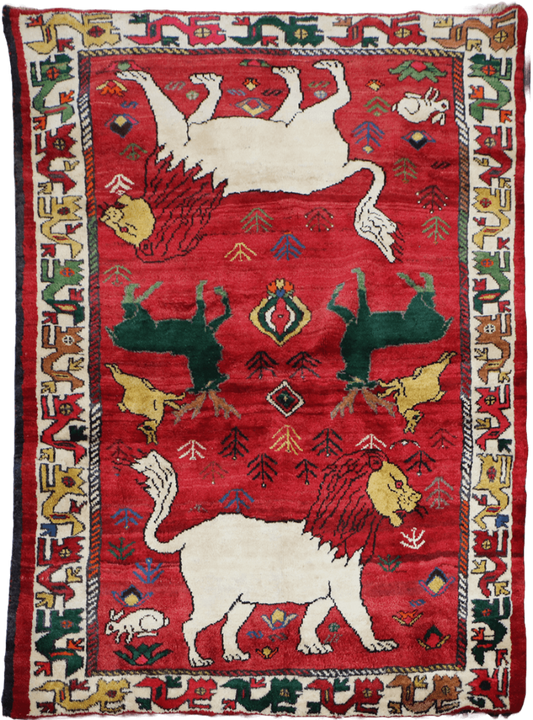 Persian Qashqai Tribal Wool Rug 218 x 135 cm (7.15 x 4.43 ft)