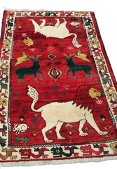 Persian Qashqai Tribal Wool Rug 218 x 135 cm (7.15 x 4.43 ft)