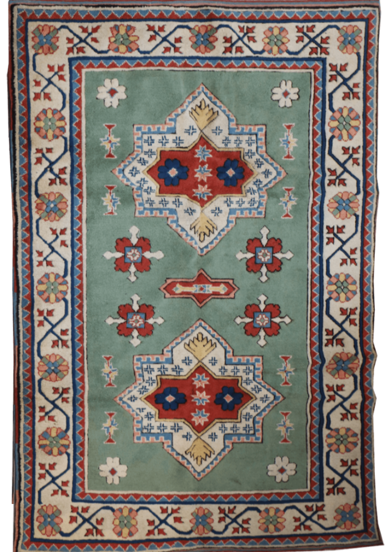 Turkish Milas Tribal Wool Rug 221 x 156 cm (7.25 x 5.12 ft)