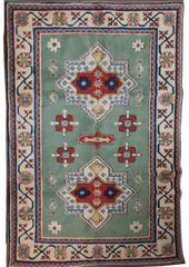 Turkish Milas Tribal Wool Rug 221 x 156 cm (7.25 x 5.12 ft)