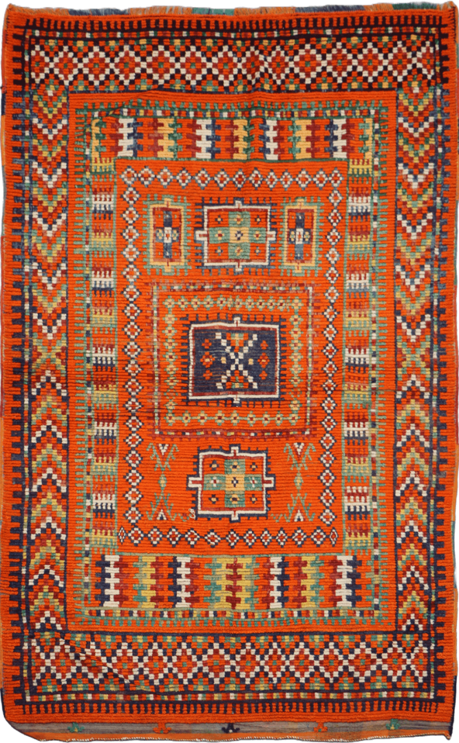 Old Berber Tribal Wool Rug 232 x 142 cm (7.61 x 4.66 ft)