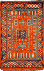 Old Berber Tribal Wool Rug 232 x 142 cm (7.61 x 4.66 ft)