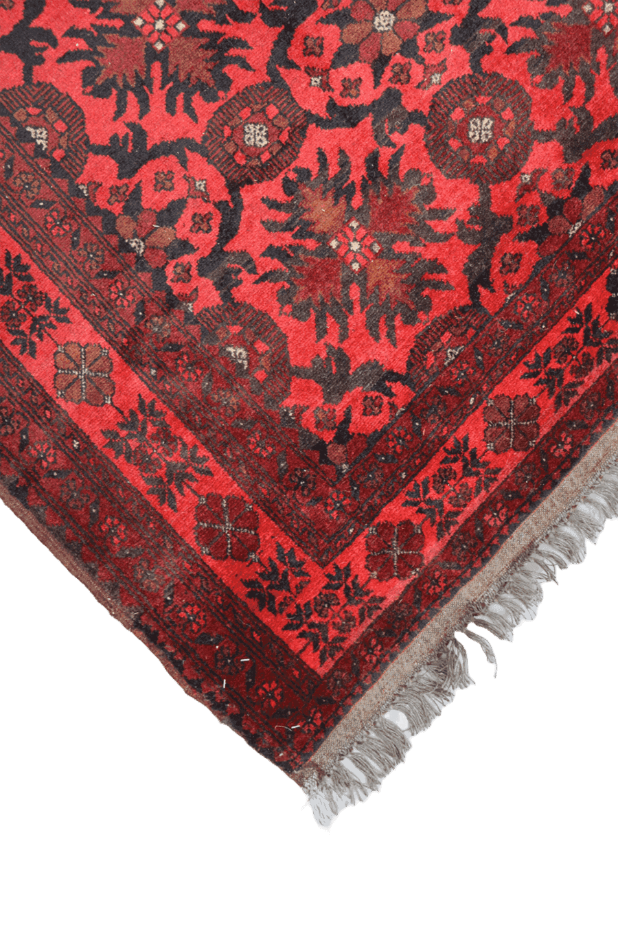 195 x 126 cm Afghan Tribal Wool Rug Hand Knotted Red Colour - Rugoutlet