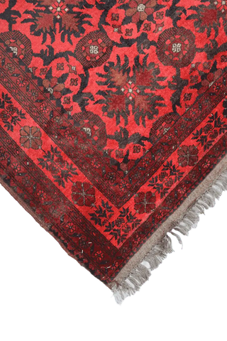 195 x 126 cm Afghan Tribal Wool Rug Hand Knotted Red Colour - Rugoutlet