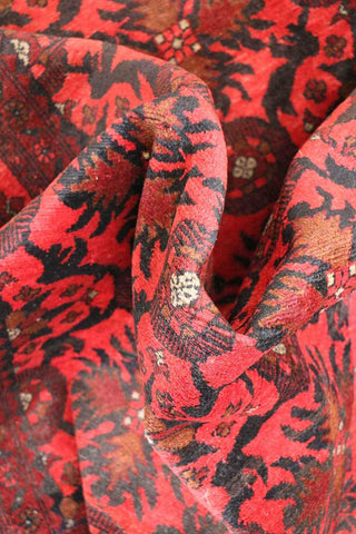 195 x 126 cm Afghan Tribal Wool Rug Hand Knotted Red Colour - Rugoutlet