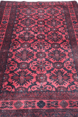 195 x 126 cm Afghan Tribal Wool Rug Hand Knotted Red Colour - Rugoutlet