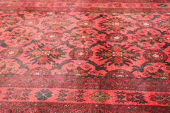 195 x 126 cm Afghan Tribal Wool Rug Hand Knotted Red Colour - Rugoutlet