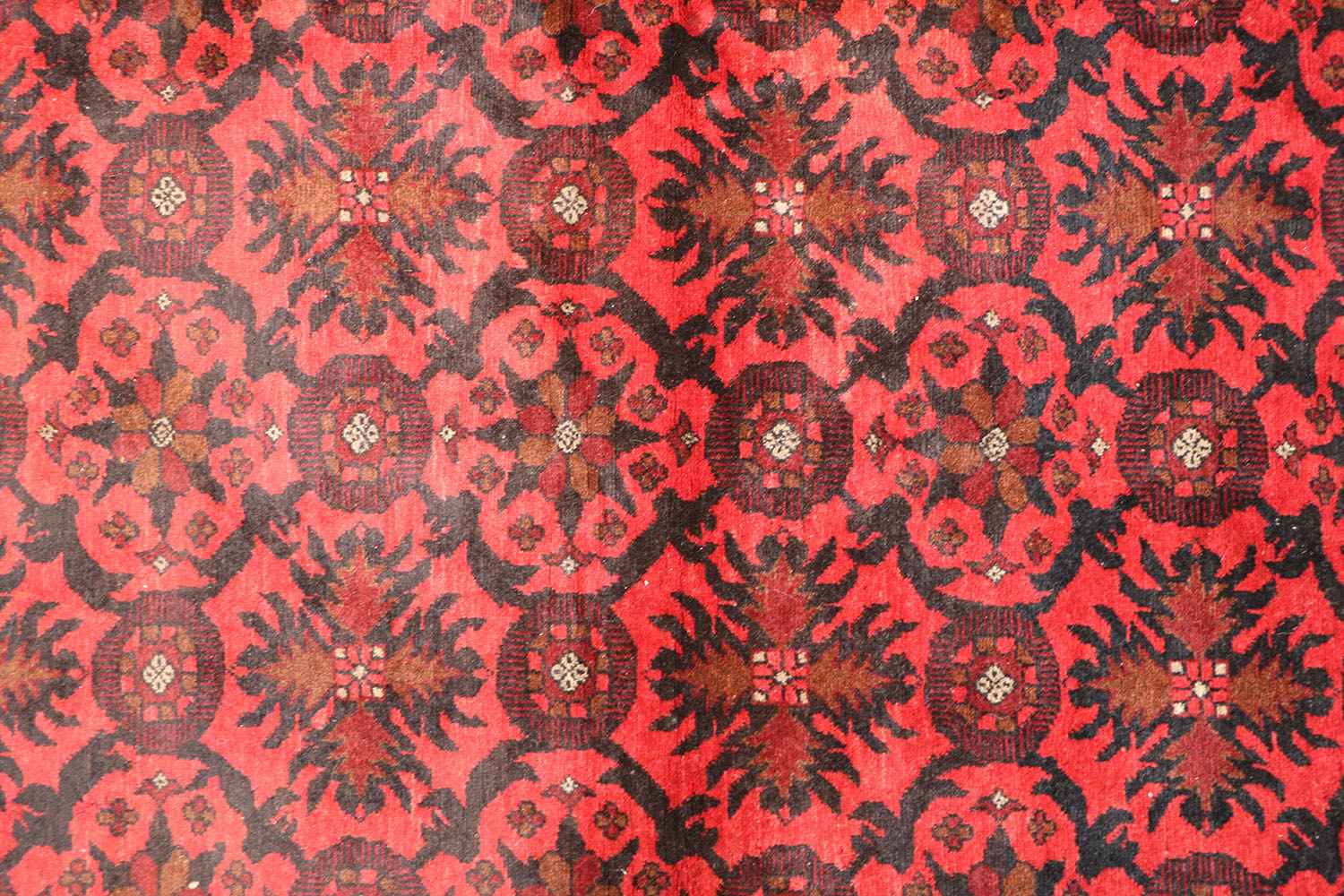 195 x 126 cm Afghan Tribal Wool Rug Hand Knotted Red Colour - Rugoutlet