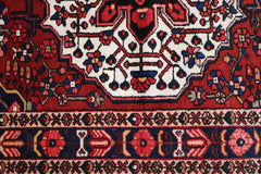 200 x 142 cm Heriz Tribal Wool Rug Hand-Knotted Red Blue Colour - Rugoutlet