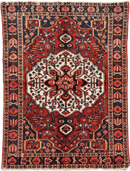 200 x 142 cm Heriz Tribal Wool Rug Hand-Knotted Red Blue Colour - Rugoutlet