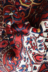 200 x 142 cm Heriz Tribal Wool Rug Hand-Knotted Red Blue Colour - Rugoutlet