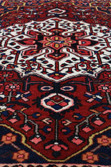 200 x 142 cm Heriz Tribal Wool Rug Hand-Knotted Red Blue Colour - Rugoutlet