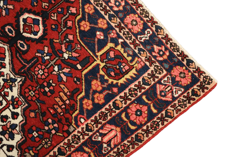 200 x 142 cm Heriz Tribal Wool Rug Hand-Knotted Red Blue Colour - Rugoutlet