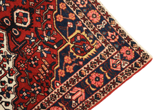 200 x 142 cm Heriz Tribal Wool Rug Hand-Knotted Red Blue Colour - Rugoutlet