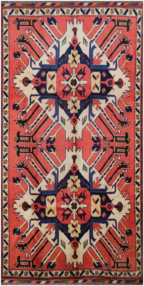 A vibrant Afghan Karegah wool rug