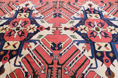 A vibrant Afghan Karegah wool rug