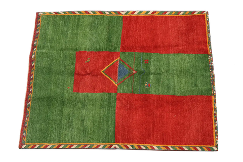 A Persian Gabbeh Tribal Wool Rug