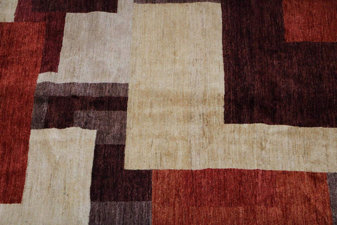 A rectangular Gabbeh tribal wool rug
