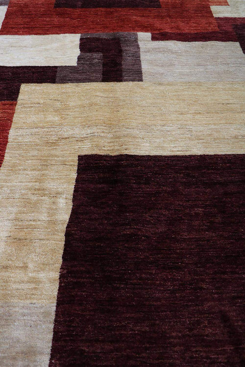 A rectangular Gabbeh tribal wool rug
