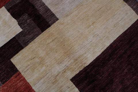 A rectangular Gabbeh tribal wool rug